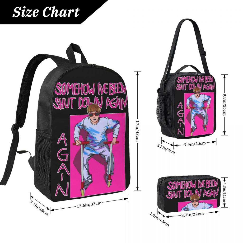 Oliver Tree Hip-Hop Vintage Kids Backpack Lunch Box Pencil Boxes for Boys Girls Backpacks Schoolbag Bookbag Set