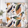 Tropical Leaf Shower Curtain Green Leaves Palm Monstera Banana Leaf Nordic Polyester Bath Curtain Modern Home Decor For Bathroom