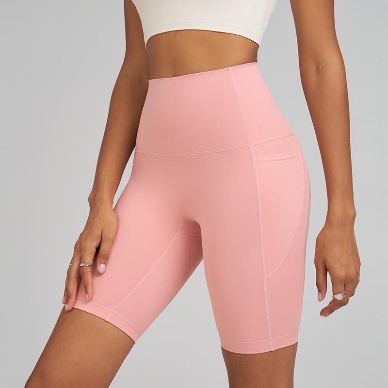 JOOMON Women's Quick-Dry Butt Lifting Yoga Shorts with Pockets for Running, Cycling, and Sports.