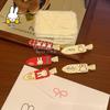 Kawaii Anime Miffy Hairpin Cute Rabbit Invisible Clip Polka Dot Check Hair Accessory Side Braid Clip Retro Versatile Hair Clip