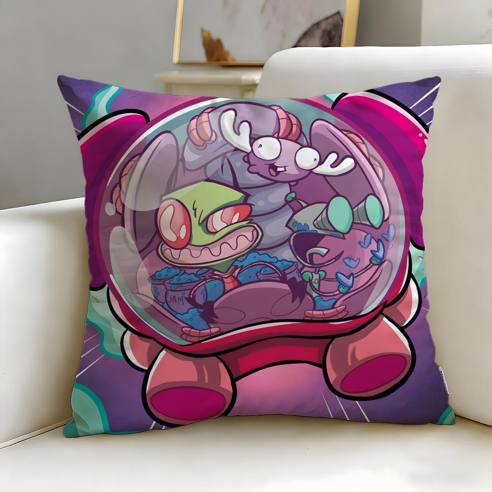 Classic Animated Series Invader Zim Cushion Cover Soft & Easy-Wash Pillow Case – Versatile for Couch, Bed, Travel and Office
