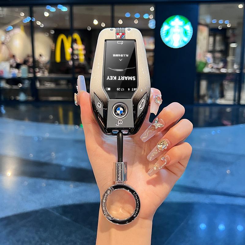 Zinc Alloy Car Key Protector Cover Keychain Bag For BMW F20 G20 G30 X1 X3 X4 X5 G05 X6 X7 G11 F15 F16 G01 Auto Styling Accessory