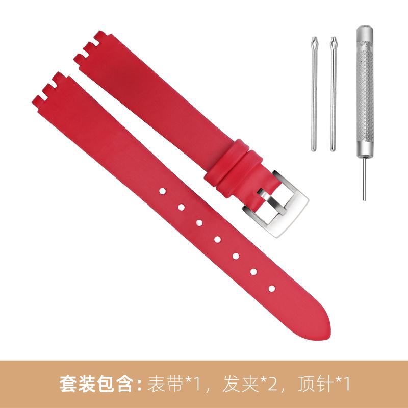 New Black Red white pink blue brown Watchband For SWATCH Genuine leather Watch band 12mm cowhide Wrist strap accessories women