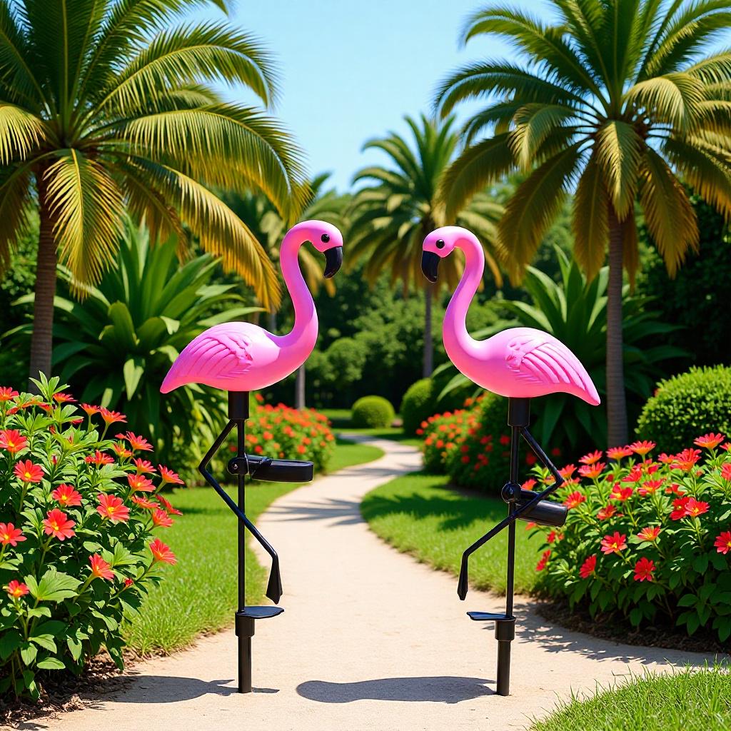 Solar Flamingo Garden Stake Light - Outdoor Landscape Decoration