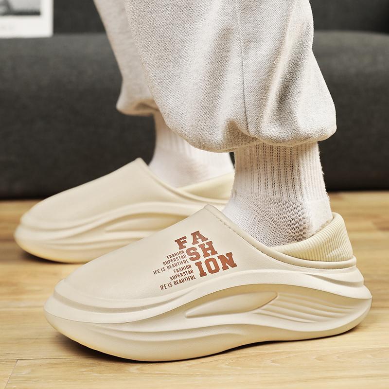Winter Couple's Slippers Outdoor Waterproof Warm Fur Slipper Non-Slip Plush Home Light Footwear Thick Platform Slipper Men Women