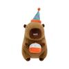 Capybara Birthday Plush Toy Figure with Hat - Girls' Gift & Pillow