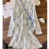 2026 Spring Cloud Cotton Long Sleeve Tie-Up Nightgown - Sweet, Cute, Comfortable Women's Loungewear