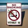 Retro "No Smoking Without Me" Metal Plate Sign – Funny Iron Wall Art for Garage & Man Cave