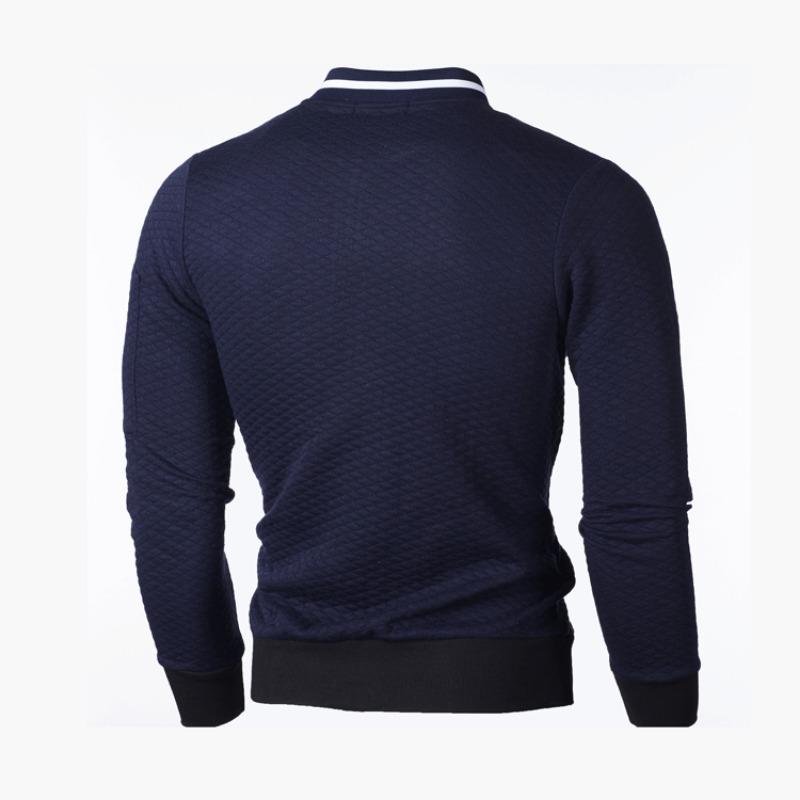 New Style Hoodie with Zipper Stand-up Collar, Men's Casual Plaid Cardigan