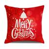 New Red and White Christmas Pillowcase Homewares Cartoon Elk Linen Sofa Pillowcase