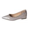 Small inner height increase French single shoes summer new pointed shallow rivets small size evening shoes