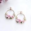 New Elegant Big Circle Flower Drop Earrings for Women Fashion Simulated Pearl Rhinestone Earring
