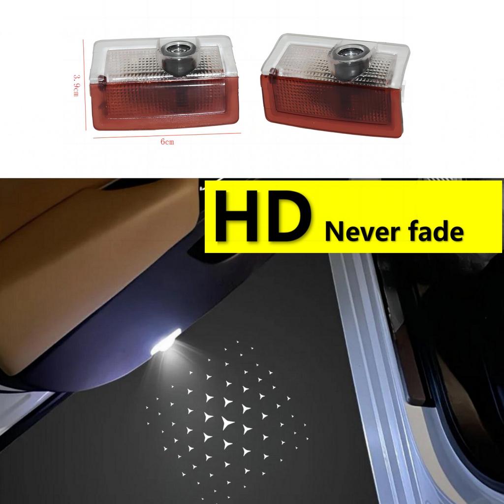 HD 2X For Mercedes Benz W177 W205 W212 W213 W167 X247 W247 E GLC C A Class Led Car Door Ghost Shadow Projector Light Accessories