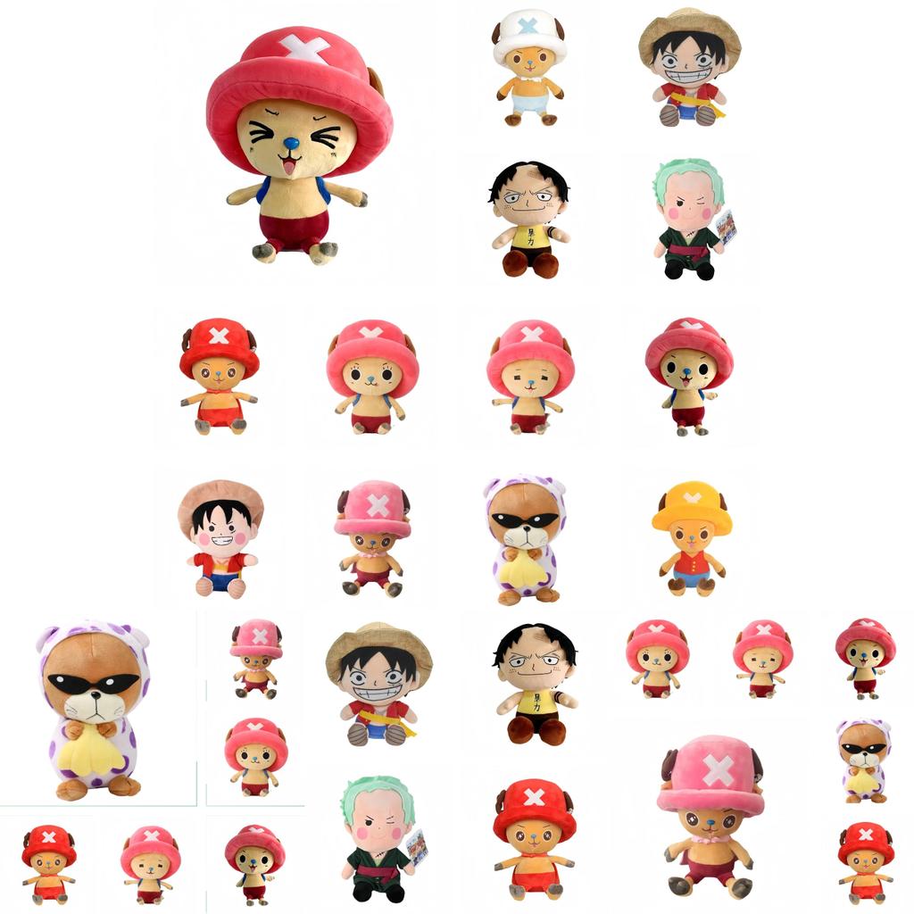 Adorable 25cm To 30cm One Piece Plush Toy Luffy Chopper Zoro Cartoon Figure Gift