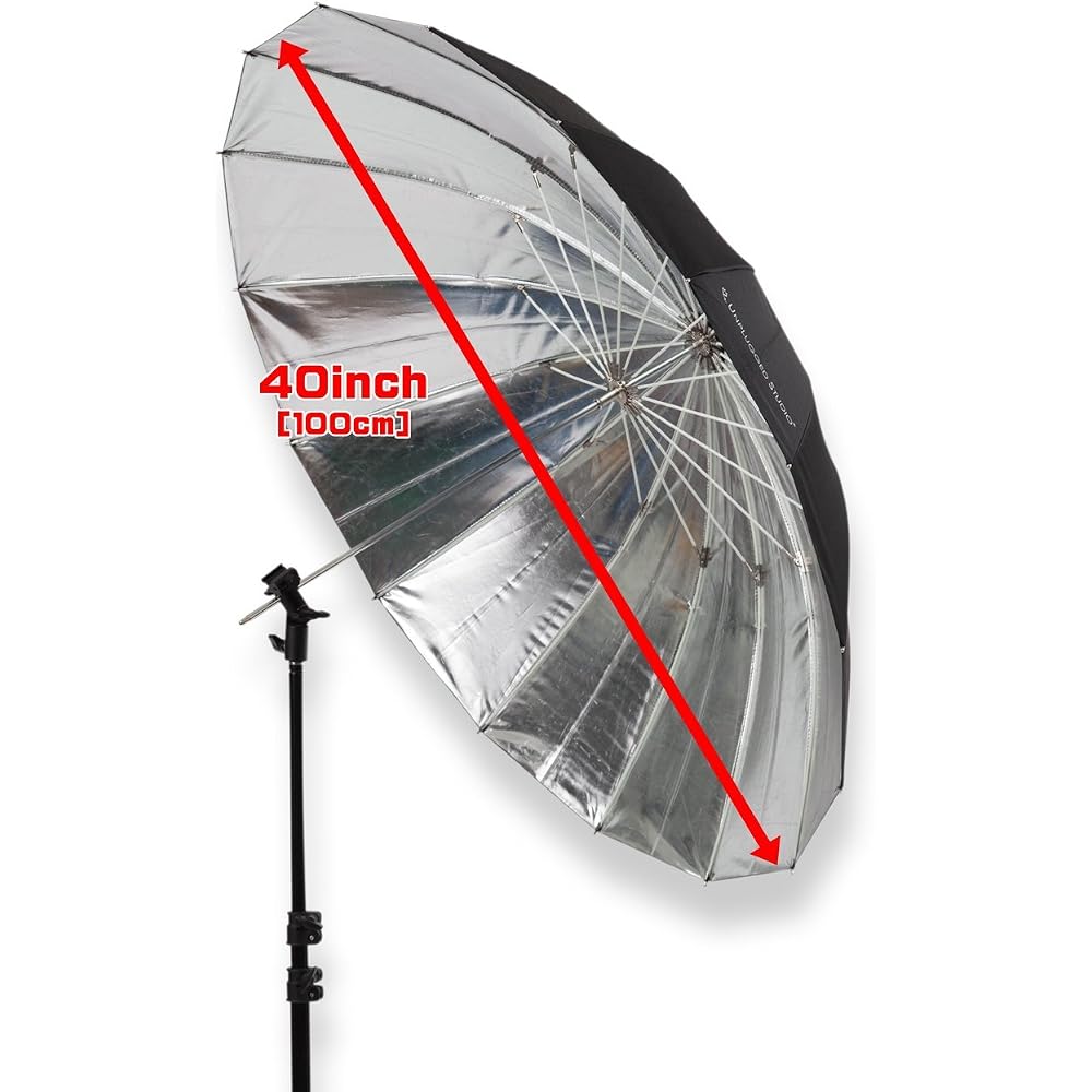 UNPLUGGED STUDIO 40-inch Silver Umbrella (Fiberglass) UN-017
