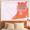 Orange Tiger Wandteppich Trendige Preppy Wandkunst Coole Tierdekoration für Teenager-Mädchen Wohnheim Schlafzimmer 50x60 Zoll