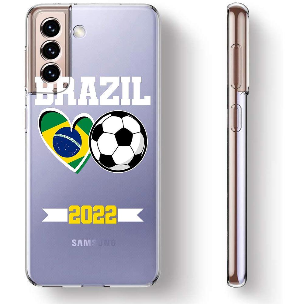 Brazil Brazilian flag Football Phone Case For Samsung Galaxy S23 S22 Ultra S20 S21 FE 5G S10 S10E S9 S8 Plus 4G Soft Clear Cover
