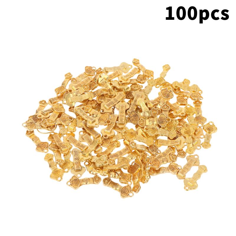100Pcs Wealth Luck Gold Charms Mini Exquisite Gold Ingots Melon Seeds for DIY Gift Making Feng Shui Home Decor