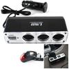 3 Way Multi Socket Car Cigarette Lighter Splitter USB USB Adapter 12V/24V BX Plug With DC Port Triple Charger F7U9