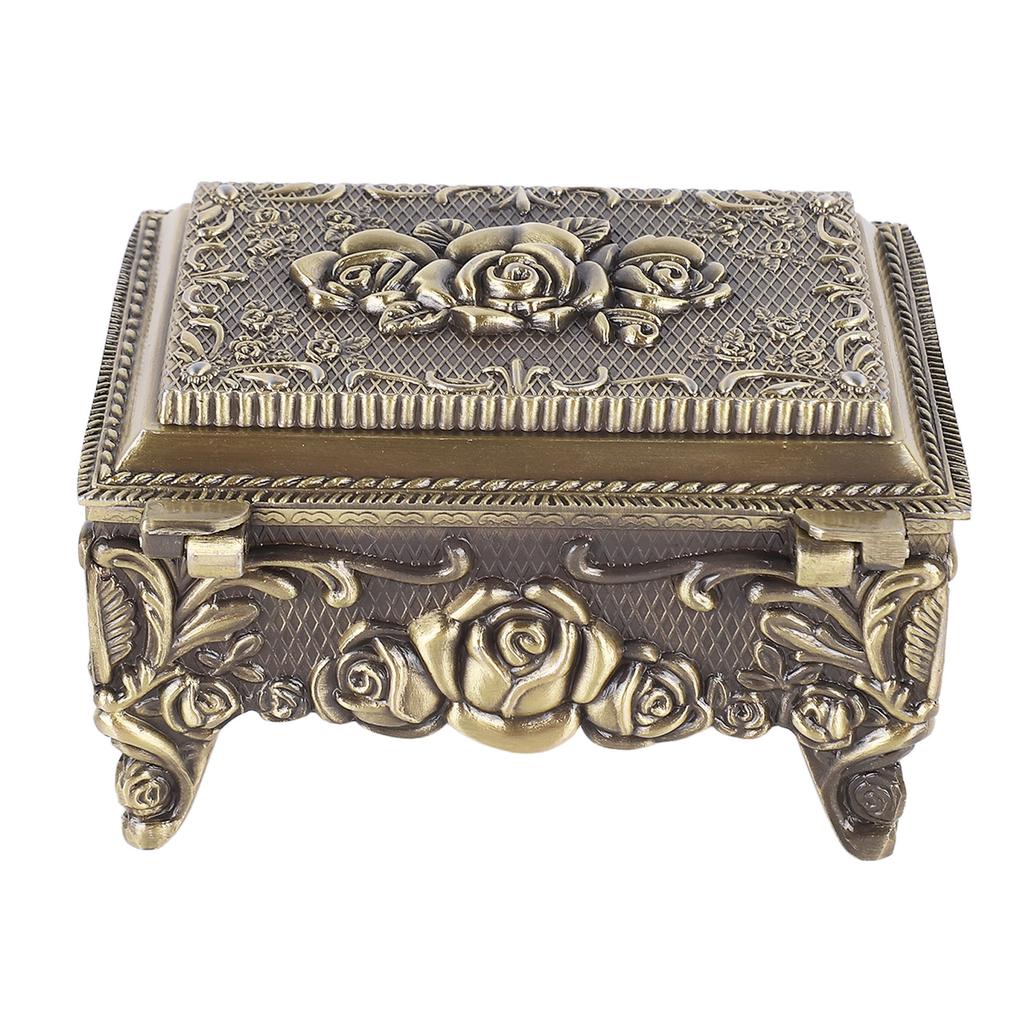Vintage Jewelry Storage Box Alloy Decorative Large Capacity Jewelry Box for rrings Rings