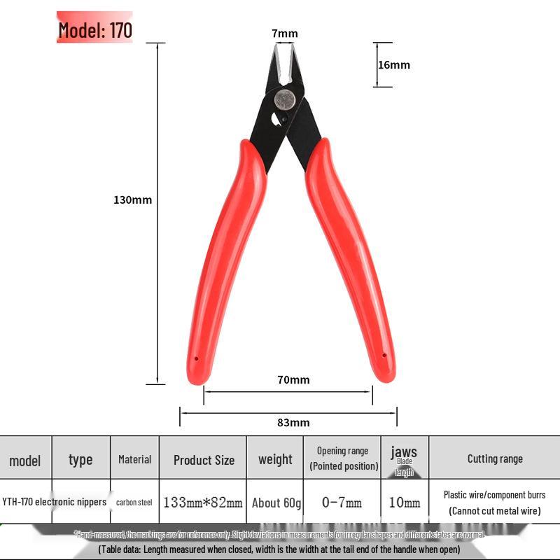 YTH-170 Carbon Steel Diagonal Cutting Pliers with Pointed Nose