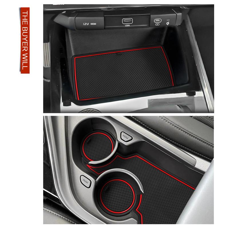 For 2022-2035 Kia Niro ev Door Slot Car Interior Modified Water Cup Storage Box Anti-Slip Mat Decorations