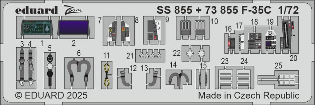 Eduard Big Ed Teile Set Plastikmodellbausatz Teile EDUBIG72188 1/72 F-35C (für Tamiya) (Flugzeug)