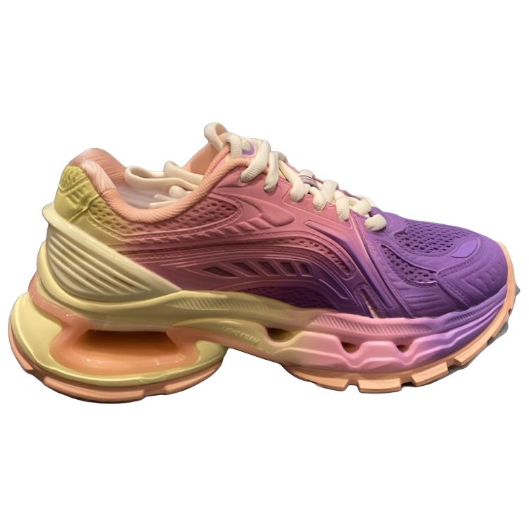New LiNing Cushioning, Slip Resistant, Lightweight Low Top Casual Shoes Women's Purple Pink Yellow AZGU008-6