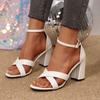 Fashion 2025 Summer Brand Elegant Women Office Sandals Fashion Hot Sale Med Chunky Heels Lady Elegant Dress Shoes Dress Sandals Women