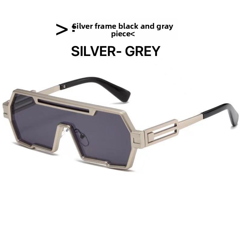 Cyberpunk Square Sunglasses With Metal Frame Uv400 For Cycling And Travel