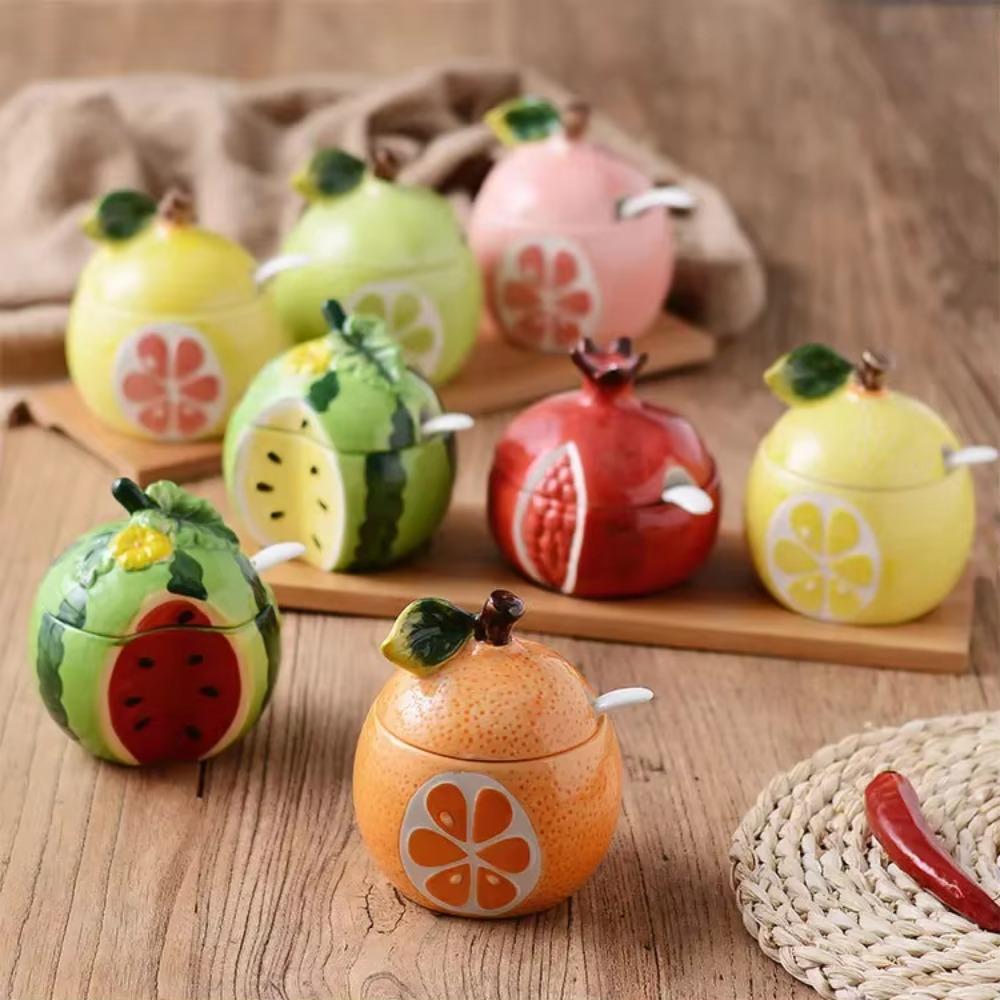 Japanese-style Salt Sugar Jar Fruit-shaped Spice Storage Jar Spice Container  Spice Storage