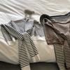 Damenbluse Schultern Koreanischer Stil Gestrickter Schal Falscher Kragen Umhang Geknoteter Schal Streifen Nackenschutz Schal Kleidung Dekoration