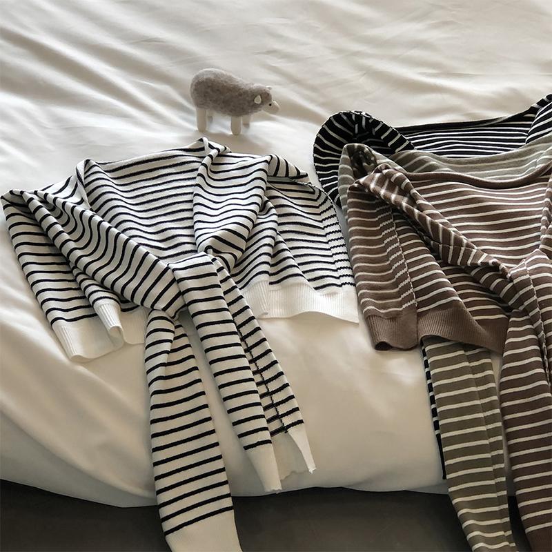 Damenbluse Schultern Koreanischer Stil Gestrickter Schal Falscher Kragen Umhang Geknoteter Schal Streifen Nackenschutz Schal Kleidung Dekoration