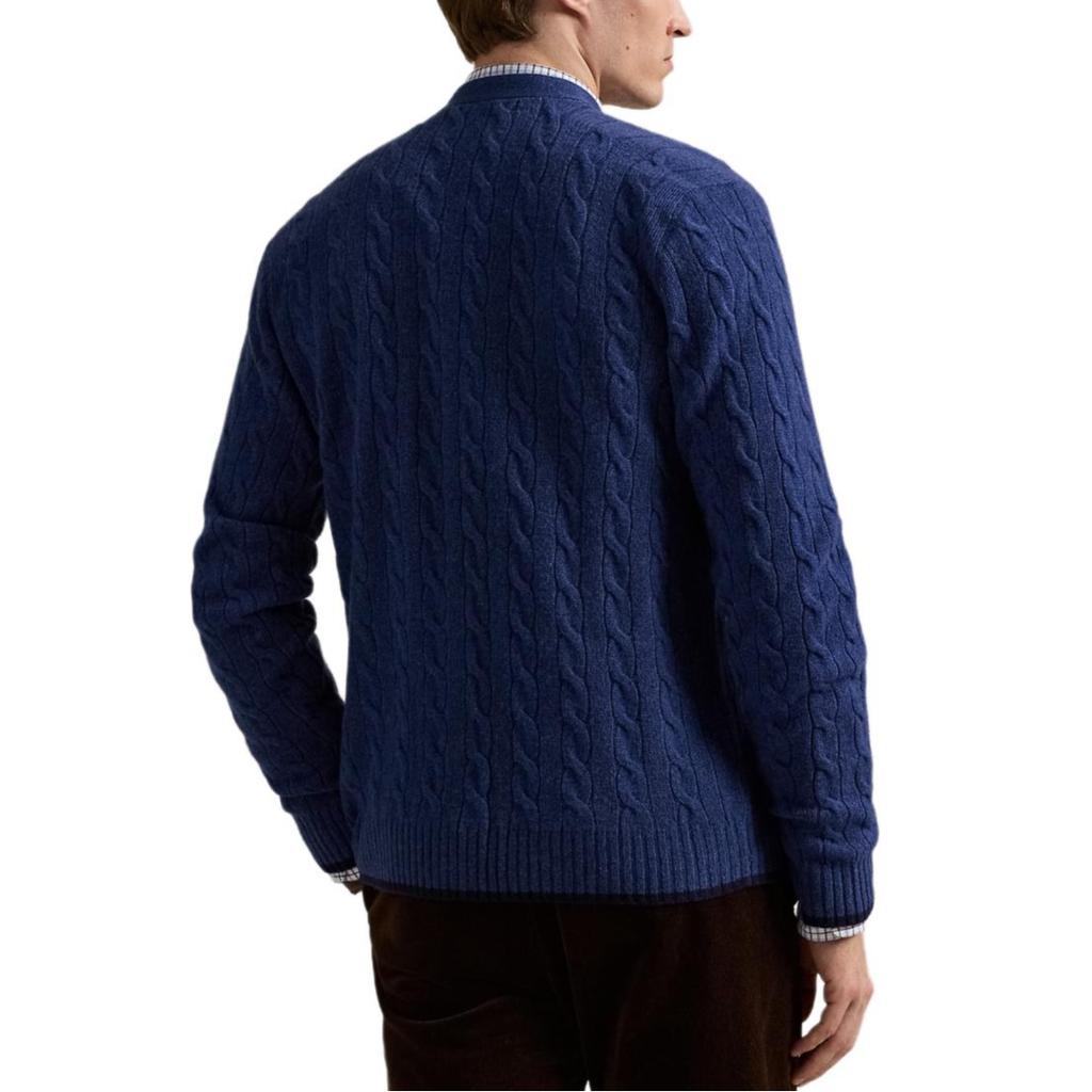 Polo Ralph Lauren Button Placket Ribbed Knit Hem Cable Sweater Men sweater MNPOSWE16822430-410