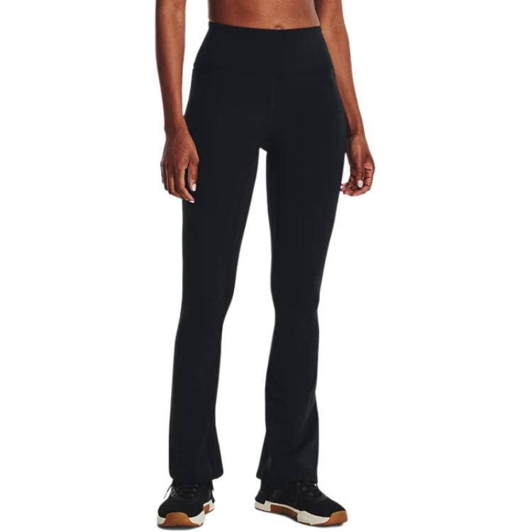 Under Armour Solid Color Flared Slim Fit Casual Pants Women bottoms Black 1374128-001