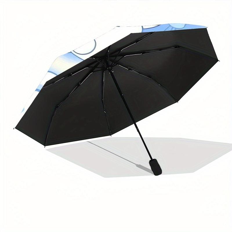1pc Happy Cinnamoroll Sanrio Cartoon Umbrella, Portable 3-Fold Compact Umbrella, Suitable for Camping, Hiking and Travel, Ideal Easter Birthday Gift f