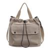 Casual drawstring tote bag women's versatile lightweight simple shoulder bag fashion commuting out portable messenger bag