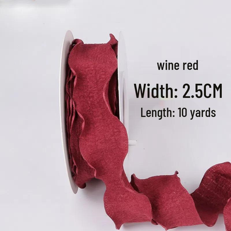 2.5cm Bubble Pleated Ribbon Flower Bouquet & Gift Box Decoration Fishtail Gauze DIY Packaging Ribbon