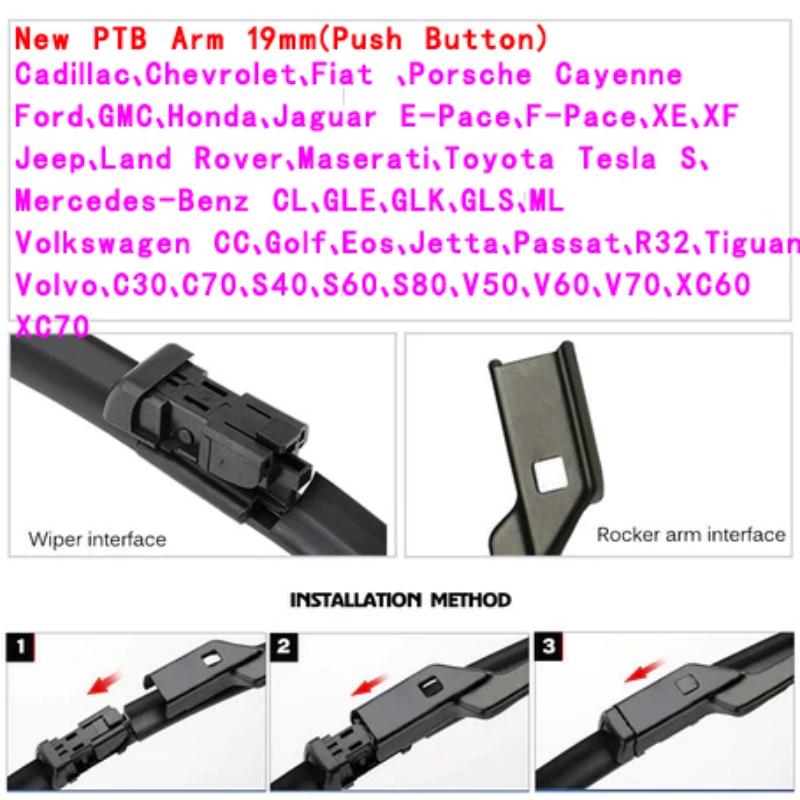 Spazzole tergicristallo per parabrezza auto universali morbide a doppio strato in gomma senza telaio senza staffa accessori per parabrezza finestrino anteriore