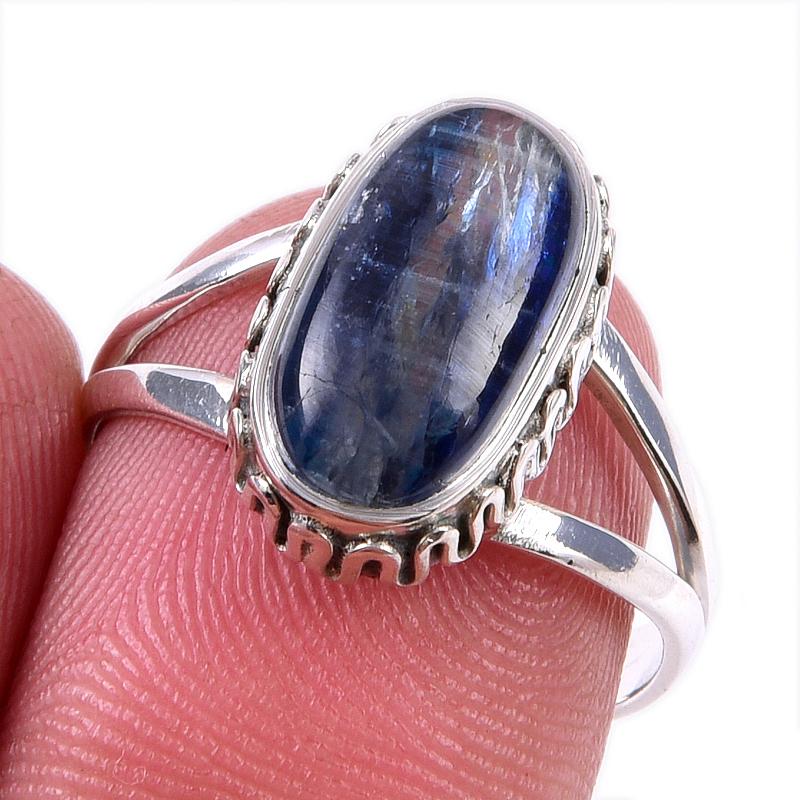 

Natural Kyanite Gemstone Handmade 925 Solid Sterling Silver Gift Ring S.7 G5S19