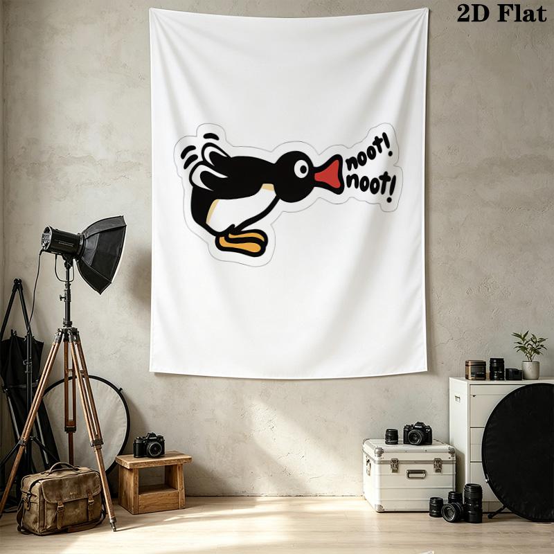Pingu Wall Tapestry Aesthetic Wall Hanging Printed Fabric Blanket Decorative Tapestries For Bedroom Living Room Home Decor