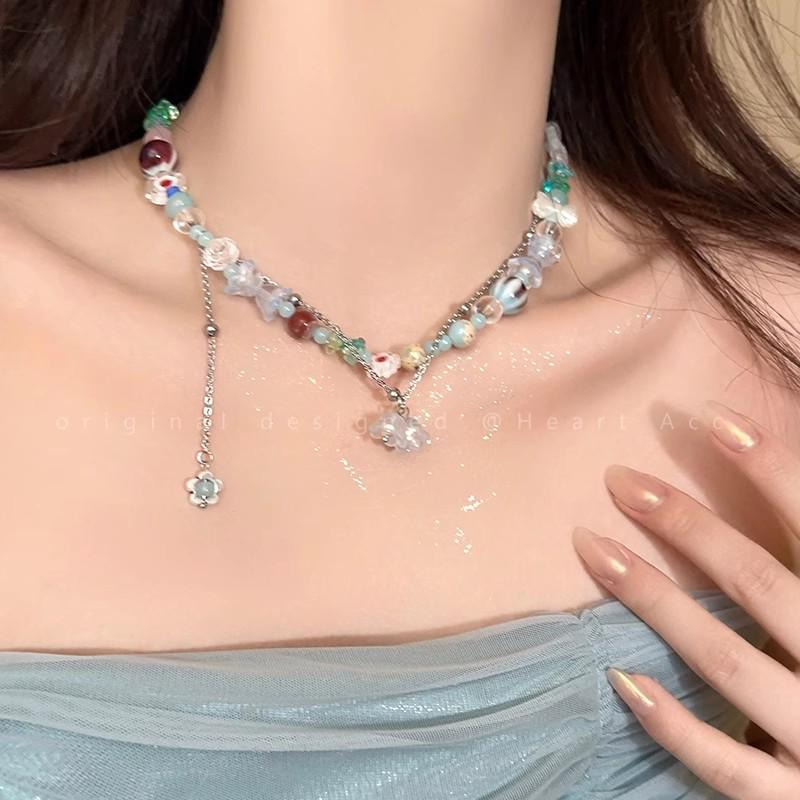 Korean Style Pearl & Butterfly Clavicle Choker Necklace for Women