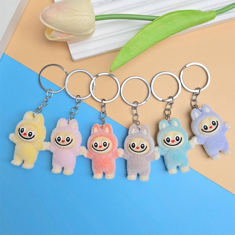 Flocking Doll Cute Pendant Creative Cartoon Keychain Mobile Phone Chain Bag Pendant Gifts