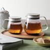 KINTO UNITEA One-Touch Teapot with Cork Mat (Bonus) - Heat-Resistant Glass, Dishwasher Safe, KINTO Teapot with Strainer, Cork Mat, and Coaster (460ml)