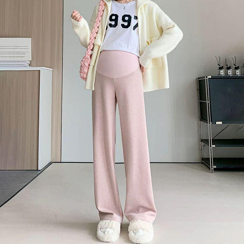 

Maternity Wide-Leg Pants: Plus Size, Non-Constricting Belly, Petite Fit, Velvet, Spring/Summer 2026 L (110-135 lbs)