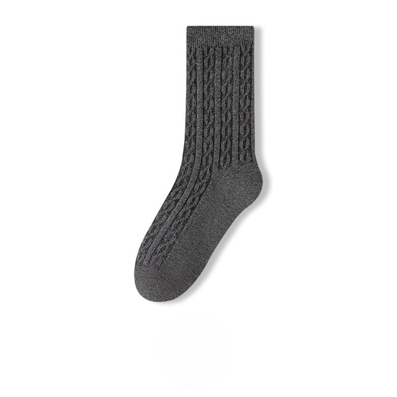 Female Spring and Autumn New Comfortable All Match Pure Color Hemp Boneless Sweat Absorbing Tube Socks