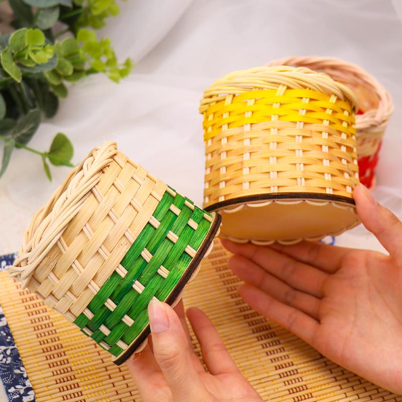 Bamboo Slats Intangible Cultural Heritage Basket DIY Kit for Handcraft and Kindergarten Weaving Projects