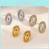 Minimalist Stainless Steel Geometric Oval Earrings For Women Summer Jewelry Collection