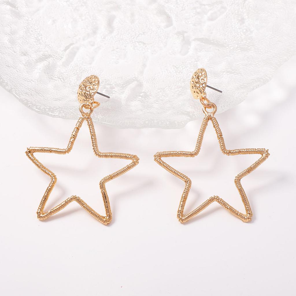 Fashion Trend, Personalized Hollow Five-pointed Star Earrings, Earrings Show White Age Reduction, Sweet and Cool Style, Daily Commuter Women's Models