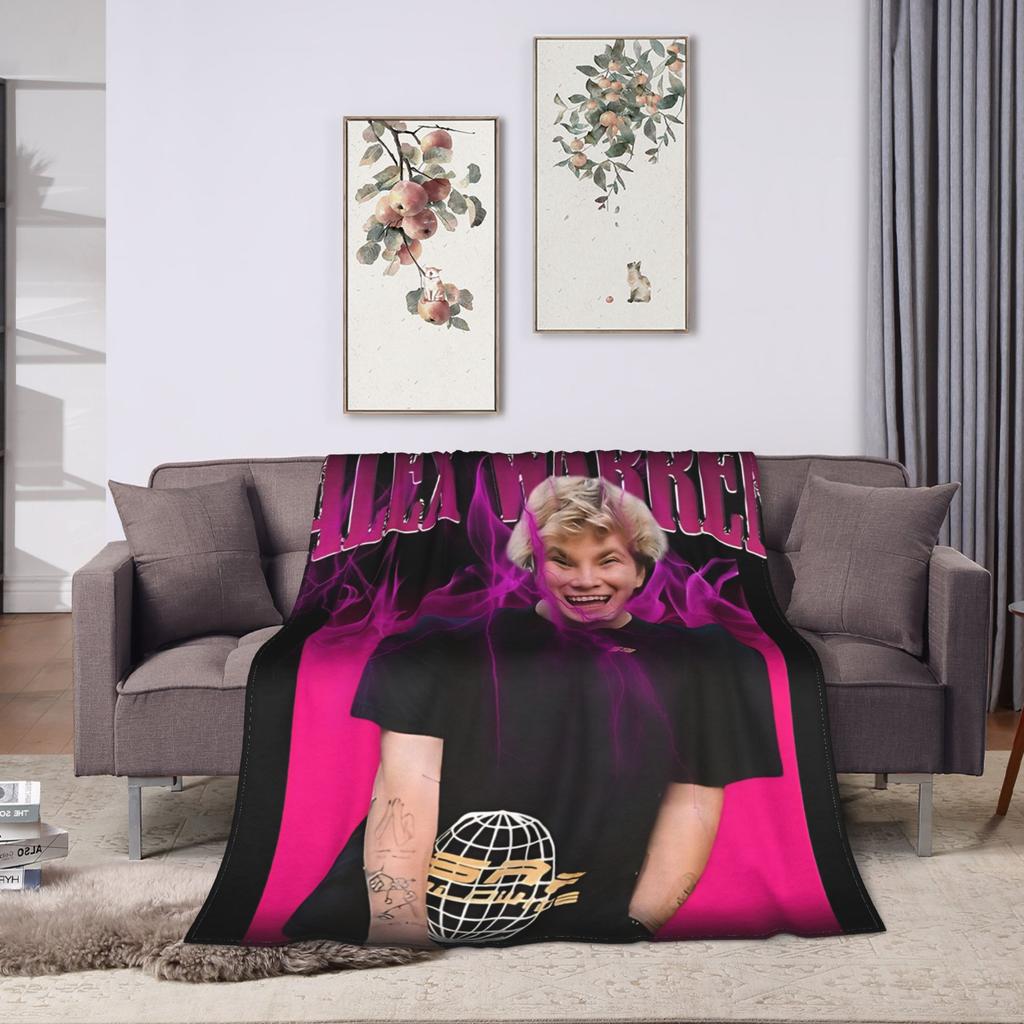 Singer With Pink Alex Warren Blanket  Travel Flannel Throw Blanket For Couch Chair Sofa Bed Warm Soft Custom Quality Bedspread